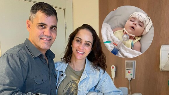 Mulher de Juliano Cazarré mostra filha no hospital e atualiza estado de saúde de Maria Guilhermina