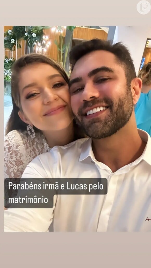 Filho de Leandro, Thiago Costa compartilhou registros do casamento da irmã, Lyandra Costa