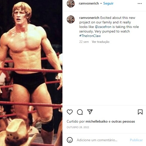 Semelhança entre Zac Efron e Kevin Von Erich deixou internautas animados com o filme