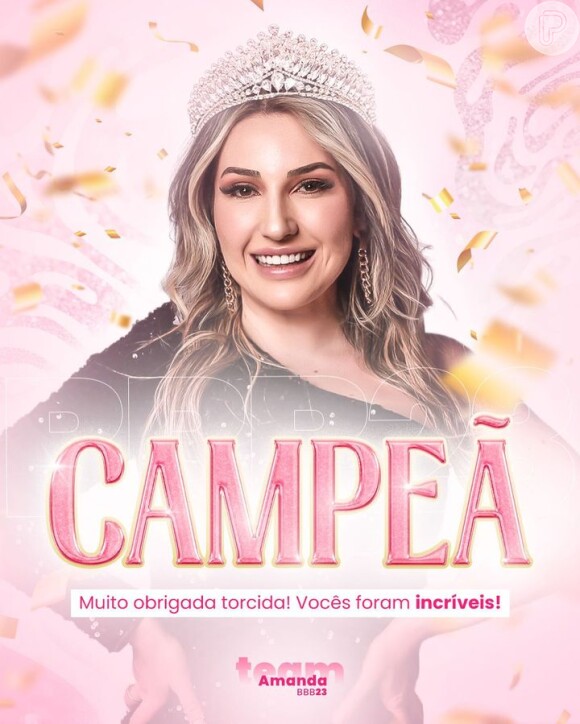 Amanda foi a grande campeã do 'BBB 23'