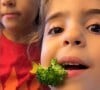 Filhas de Daniel Cady e Ivete Sangalo, Marina e Helena apareceram em um vídeo comendo vegetais