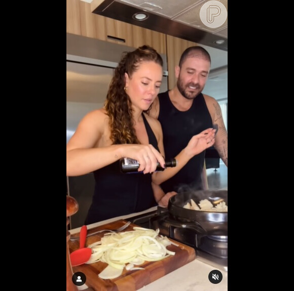 Paolla Oliveira e Diogo Nogueira cozinharam um Bacalhau à Brás