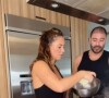 Paolla Oliveira e Diogo Nogueira divertiram os seguidores com vídeo cozinhando