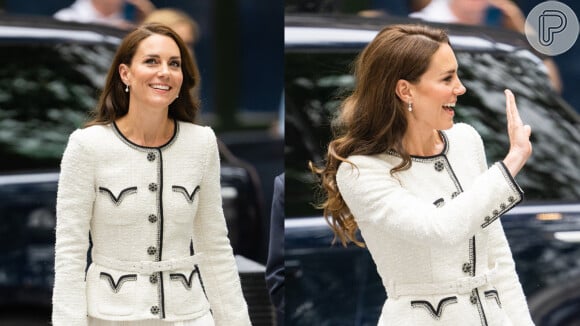 Kate Middleton usa Chanel e vestido híbrido em look incomum para inesperada aparição em Londres