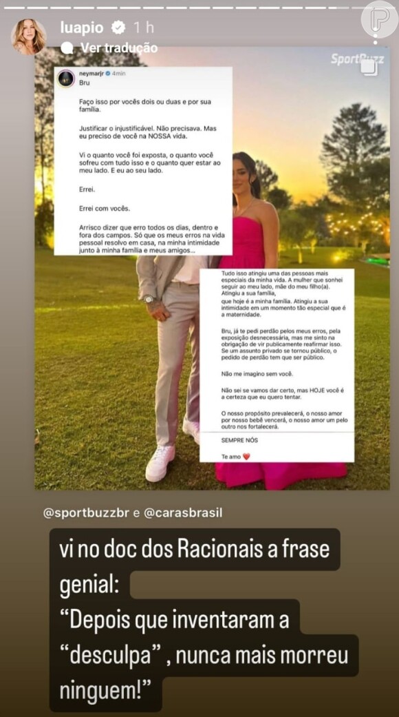 Luana Piovani manifestou sua opinião no seu Instagram.