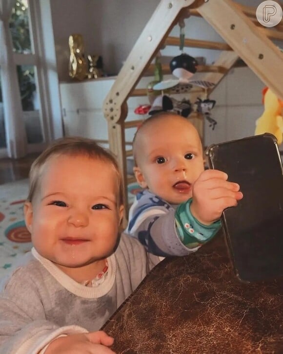 Os filhos de Isabella Scherer em breve completarão 1 ano.