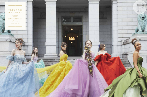 Kuraudia mostra sua 6ª coleção de vestidos de noiva princesa Disney, nesta coleção tem os vestidos de Bela, Rapunzel, Tiana, Branca de Neve, Ariel, Cinderela.