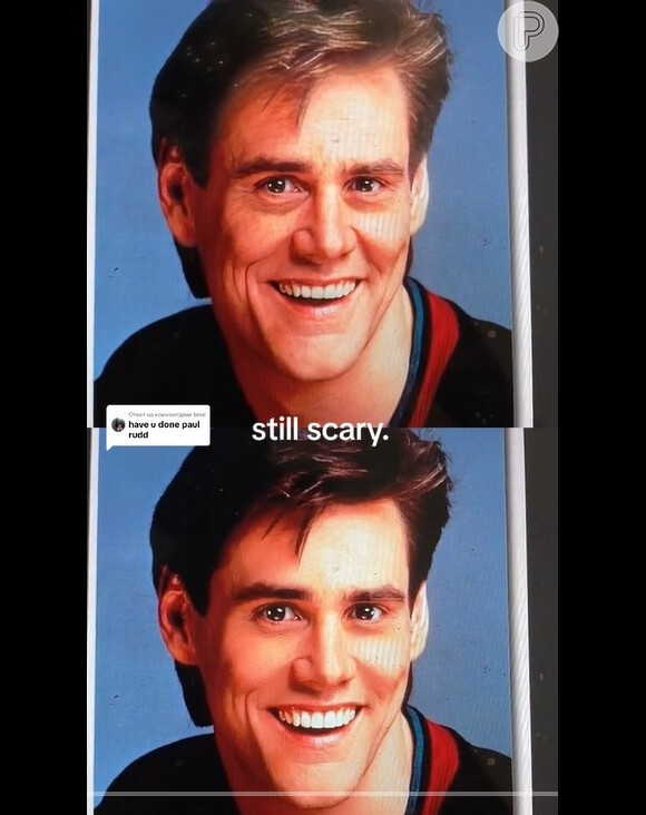 A aparência atual de Jim Carrey está bem parecida com o resultado do filtro de envelhecimento do TikTok