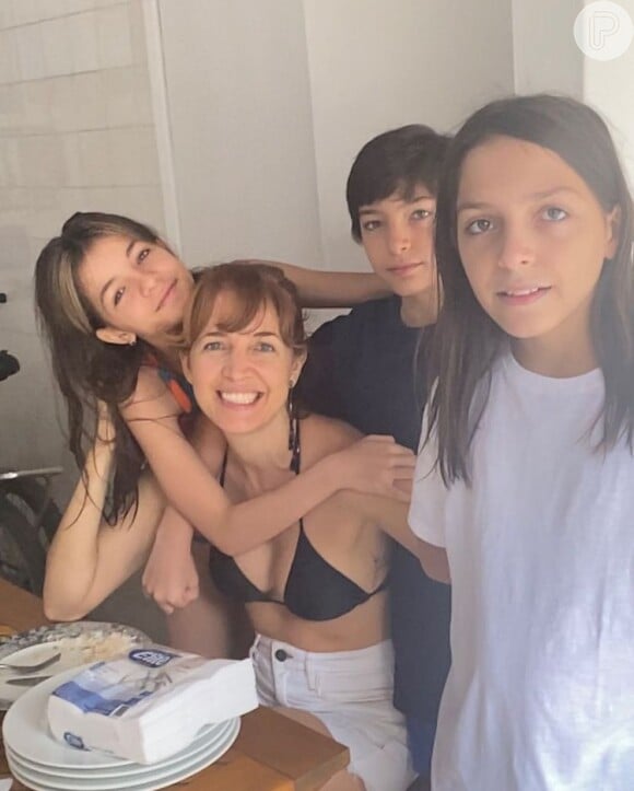 Poliana Abritta e seus filhos! A apresentadora do 'Fantástico' é mãe de três.