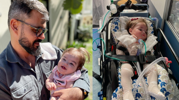 Estado de saúde da filha de Juliano Cazarré é atualizado; bebê permanece na UTI após internação às pressas