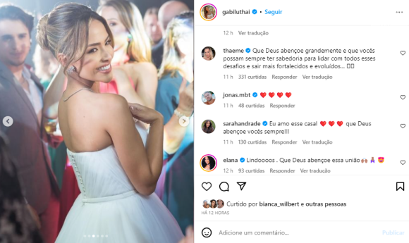 Gabi Luthai afirma que está passando por momento difícil, mas nem por isso seu casamento com o irmão de Michel Teló acabou