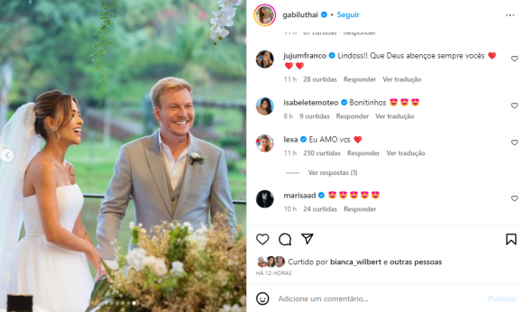 Gabi Luthai e Téo Teló trocaram juras de amor no Instagram após boato de que estariam se separando