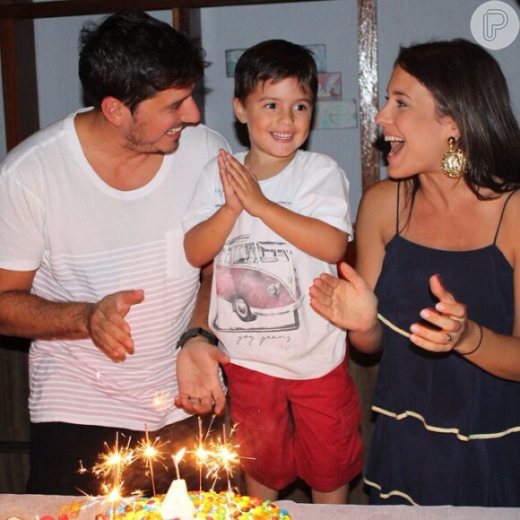 Juliana Knust e o marido, Gustavo, já são pais de Matheus, que completou 4 anos em 2014