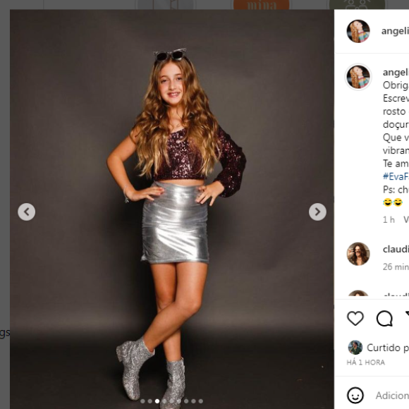 Angelica postou fotos de Eva em um ensaio fashionista para celebrar aniversário da filha
