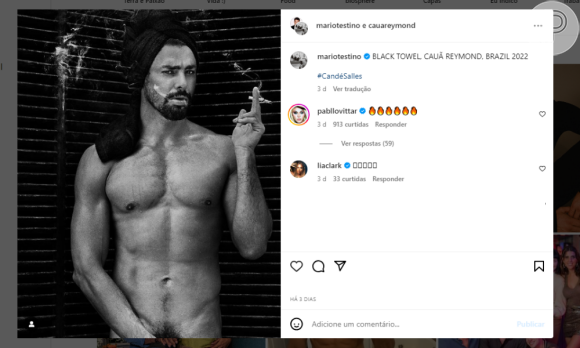 Cauã Reymond viralizou ao posar nu para o badalado fotógrafo Mario Testino