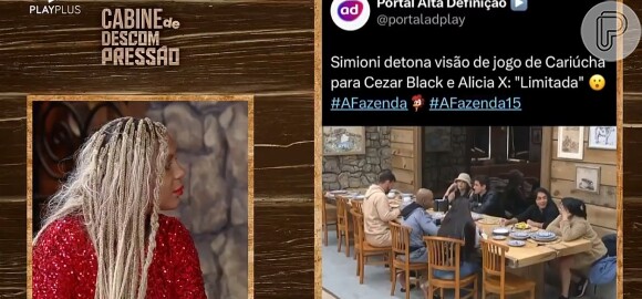Fora de 'A Fazenda 2023', Cariúcha vê Simioni criticando o seu jogo