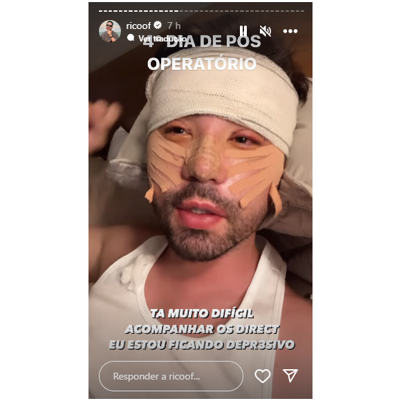 Rico Melquiades revela como está sendo o seu processo pós-operatório