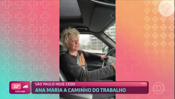 Sem maquiagem, Ana Maria Braga dirigiu o próprio carro, enquanto fazia uma série de reflexões sobre a vida e a carreira