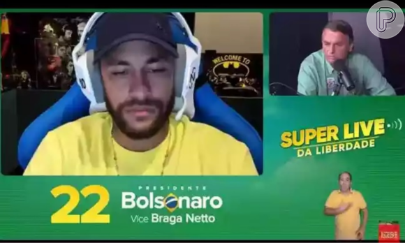Neymar chegou a participar de uma live para ajudar na campanha do ex-presidente Jair Bolsonaro