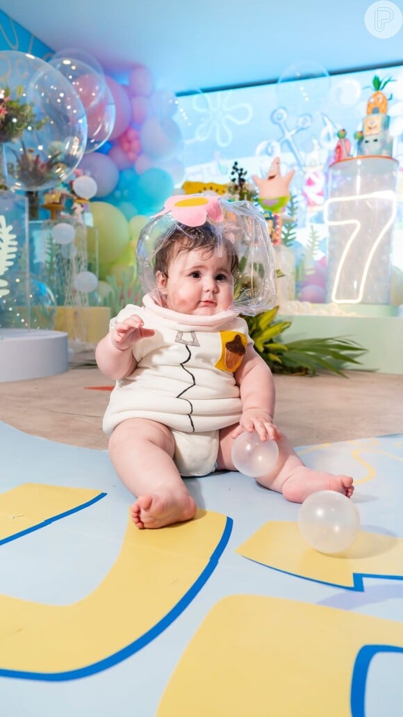 Filha bebê de Viih Tube ganhou festa de 7 meses com tema Bob Esponja