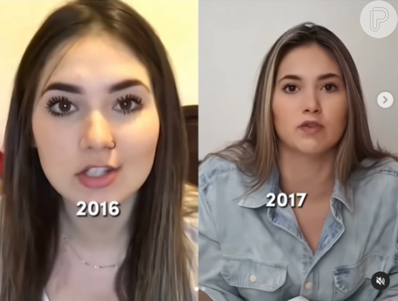 Antes e depois de Virginia antes da fama fez uma comparação em como ela estava em 2016 e 2017