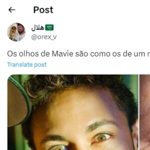 Internautas compararam olhos de Mavie e Neymar