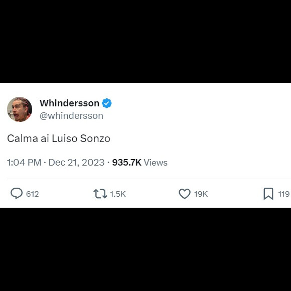 Whindersson Nunes fez publicação sobre Luísa Sonza
