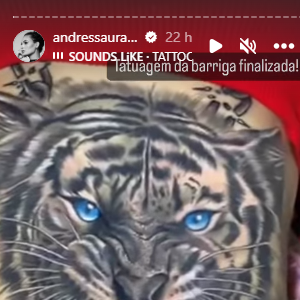 Qual é a tatuagem de Andressa Urach? A modelo tem 12 tatugens e entre elas um tigre que cobra toda a barriga
