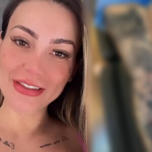Tigre na barriga, dados na canela e boca atrás do joelho: Andressa Urach faz 12 novas tatuagem no mesmo dia e prova que é pura coragem
