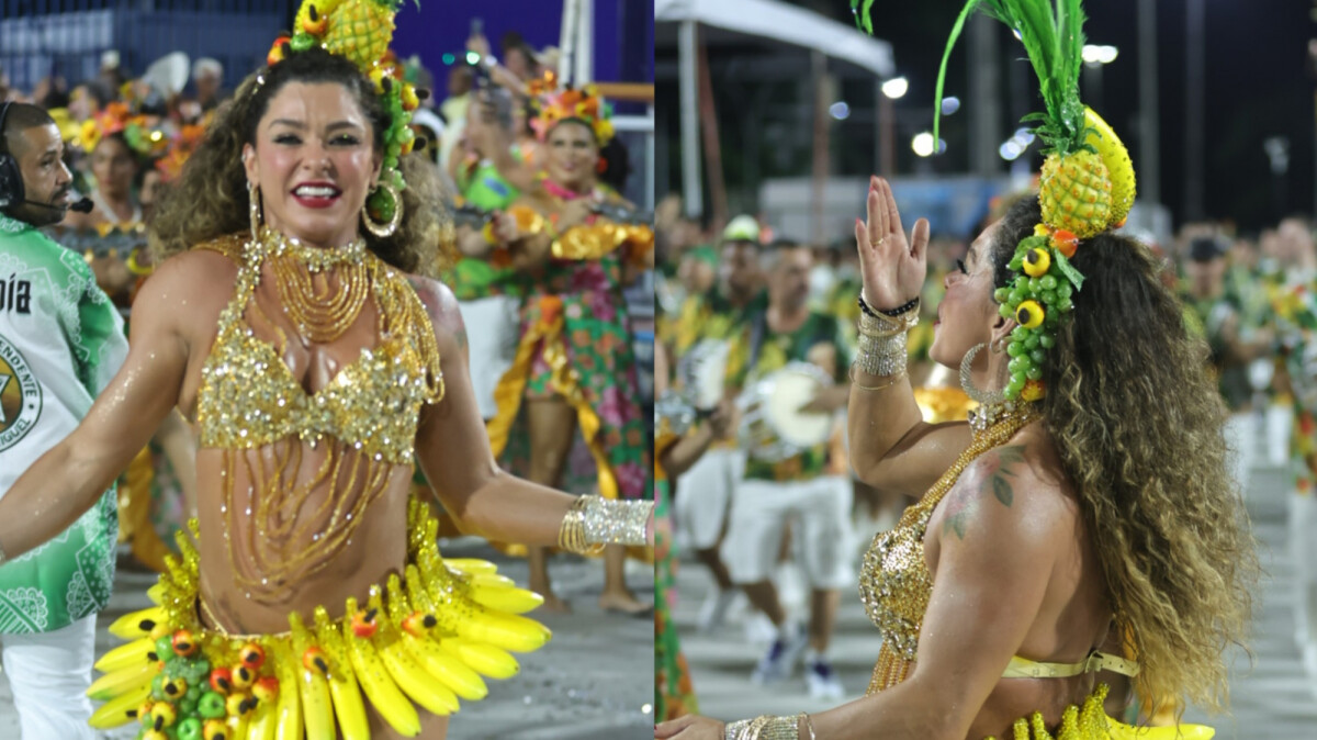 Carnaval 2024: Fabiola Andrade exibe corpo definido com fantasia tropical  em ensaio da Mocidade na Sapucaí. Fotos! - Purepeople