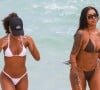 Ludmilla e Brunna Gonçalves são flagradas em praia do Rio de Janeiro e chamam atenção com corpo em biquíni fio-dental