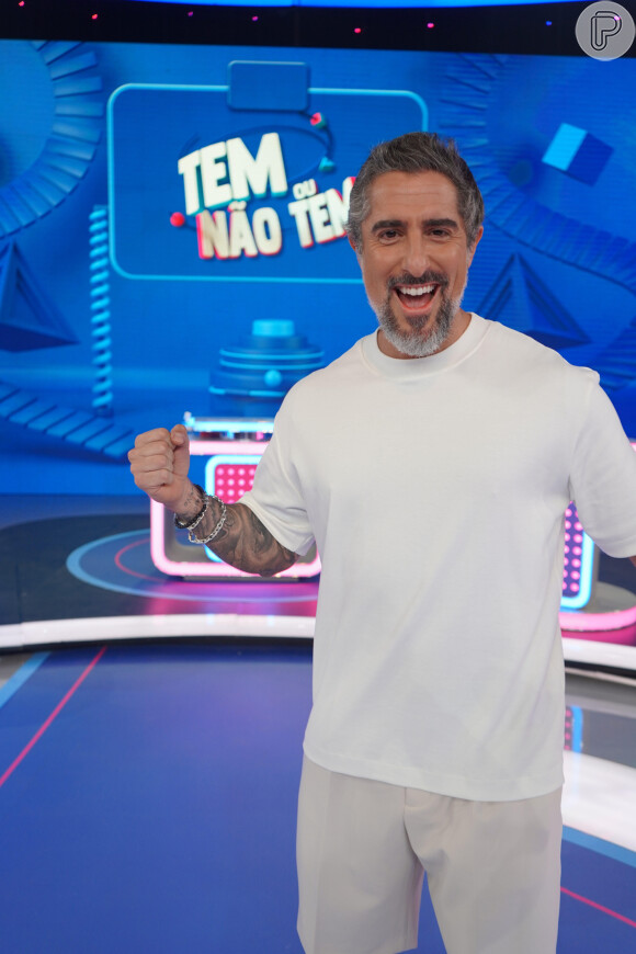 Marcos Mion até tenta esconder seu físico no 'Caldeirão' na TV Globo, programa que vai ao ar todos os sábados