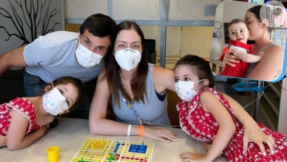 Internada com leucemia, Fabiana Justus recebeu a visita dos filhos, Sienna, Chiara e Luigi em hospital nesta segunda-feira 29 de janeiro de 2024