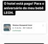 Andressa Urach revelou ter reservado quartos de hotel para comemorar o aniversário do filho dela com Thiago Lopes em fevereriro de 2024 no Rio de Janeiro