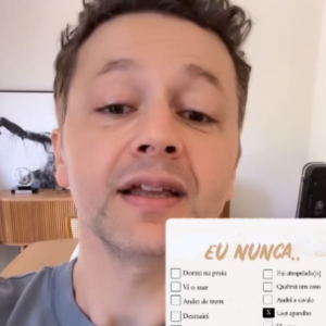 Lucas Lima participou de uma trend no Instagram, nesta segunda-feira (19), com o famoso jogo 'Eu nunca'