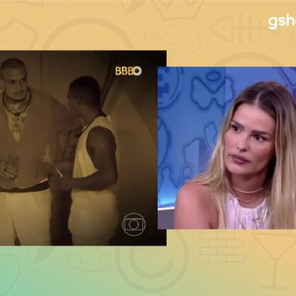 Yasmin Brunet, fora do 'BBB 24', assiste ao VAR de Davi falando sobre Camarotes