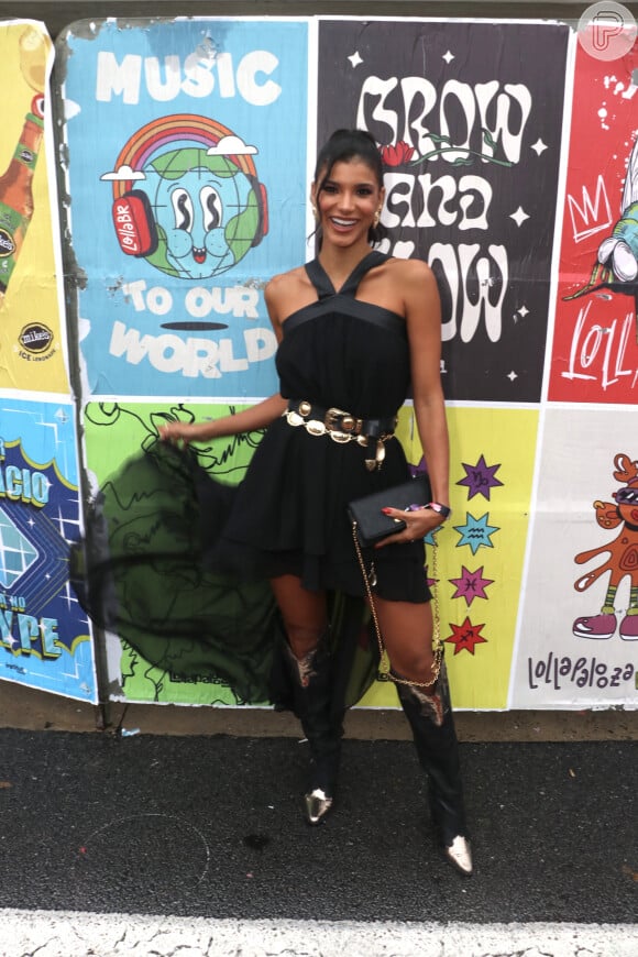 Jakelyne Oliveira, ex-A Fazenda, se destacou com um vestido preto e botas longas