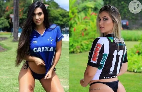 Giovanna Lima defendeu o Cruzeiro e Virginia defendeu o Democrata, de Governador Valadares, no concurso 'Gata do Mineiro'