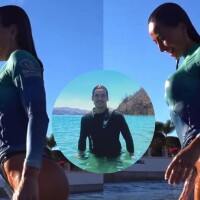 Eita como surfa! Sabrina Sato exibe corpo perfeito em maiô cavado na praia e vídeo deixa Nicolas Prattes babando. Veja!