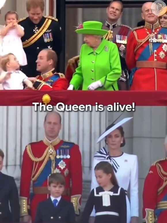 Internautas se surpreenderam com semelhança em gesto de princesa Charlotte, filha de Kate e William, com gesto de rainha Elizabeth II