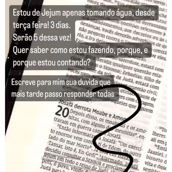 Maíra Cardi ainda deu foco em uma passagem da Bíblia, mas prometeu explicar melhor depois