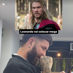 Karoline Lima ainda brincou dizendo que a inspiração de Léo Pereira tera sido o Thor, e que ele iria colocar mega hair