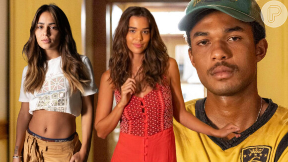 Em 'Renascer', João Pedro (Juan Paiva) gosta de Mariana (Theresa Fonseca), mas fica com Sandra (Giullia Buscacio) no final da novela