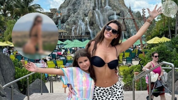 Deborah Secco posa de biquíni fio-dental mínimo em viagem com a filha após polêmica recente