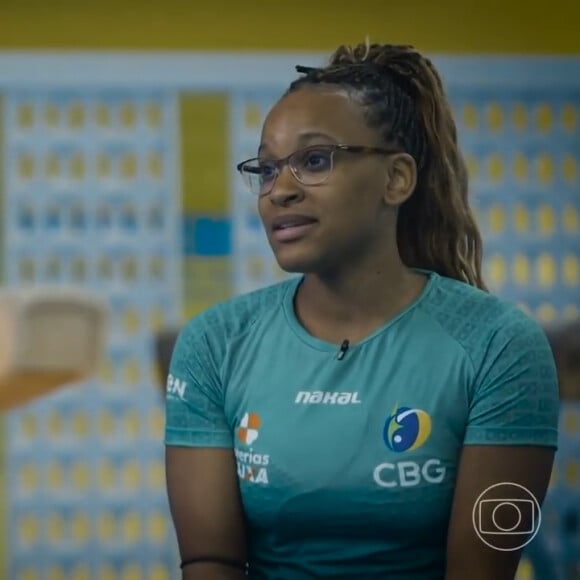 Rebeca Andrade gravou uma reportagem especial para a Globo antes das Olimpíadas