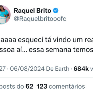 Raquel Brito, irmã e assessora, fez uma postagem enigmática no X