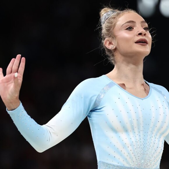 A romena Sabrina Voinea ficou temporariamente com o bronze na final do solo nas Olimpíadas de Paris 2024