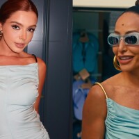 Giovanna Lancellotti repete vestido de R$ 17 mil com recortes já usado por outra famosa em evento. Compare os looks!