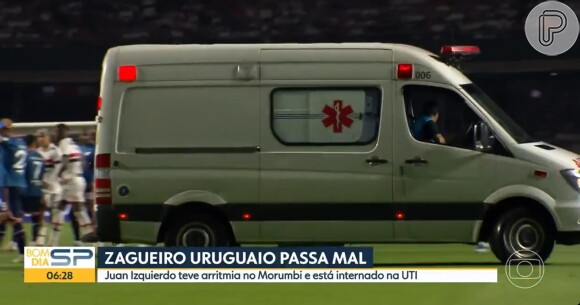 Jogador Izquierdo, do Nacional, deixou o MorumBis de ambulância, e vai passar por bateria de exames