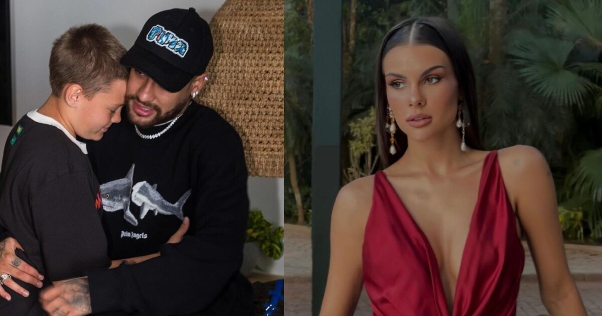 Mãe da 3ª filha de Neymar, Amanda Kimberlly homenageia Davi Lucca com foto  do primogênito beijando Helena, caçula do jogador - Purepeople
